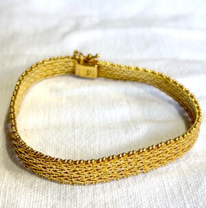 Veronese Italy 18K Gold Vermeil 925 Sterling Silver Woven Riccio Mesh Bracelet 8